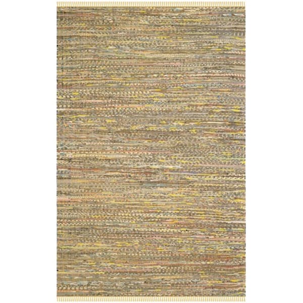 Safavieh Rag Rug Hand Woven Rectangle Rug- Yellow - Multi- 6 X 9 Ft. RAR121H-6 - main